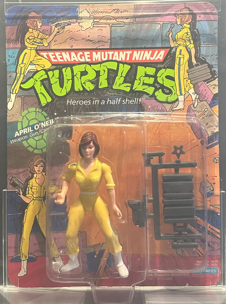 Teenage Mutant Ninja Turtles April O'Neil AFA 80 Playmates 1988 (10 Back)  Blue Stripes Unpunched