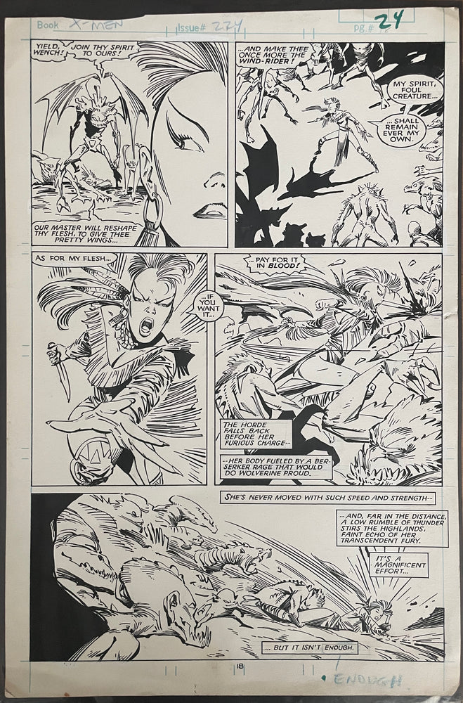 Marc Silvestri X-Men #224 Story Page 24 Original Art (Marvel, 1987)