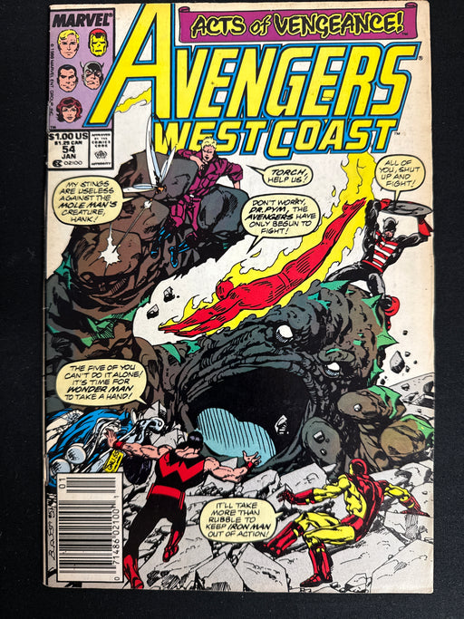 Avengers West Coast # 54 Newsstand FN+ (6.5)