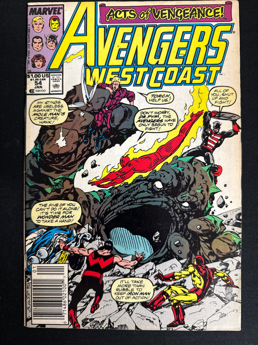 Avengers West Coast # 54 Newsstand FN+ (6.5)
