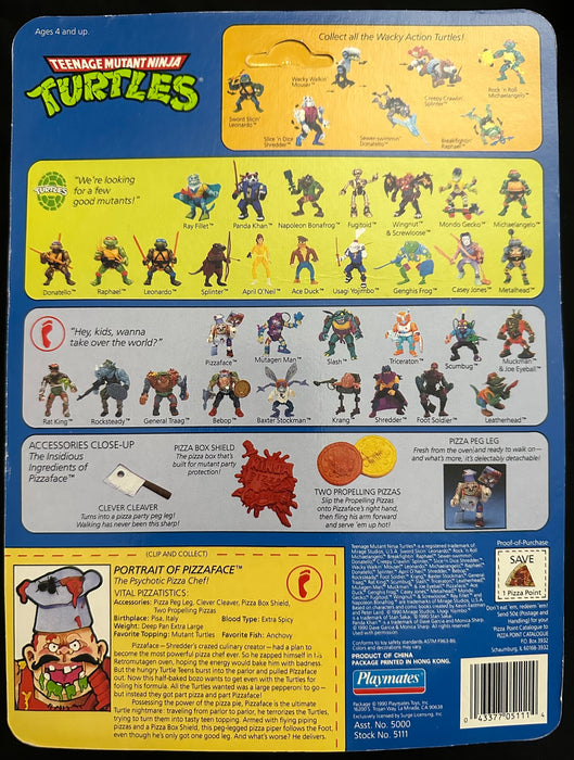Teenage Mutant Ninja Turtles Pizza Face Playmates 1990 Unpunched