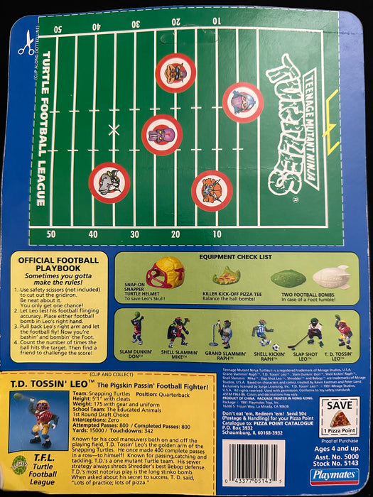 Teenage Mutant Ninja Turtles T.D. Tossin' Leo Playmates 1991 Unpunched
