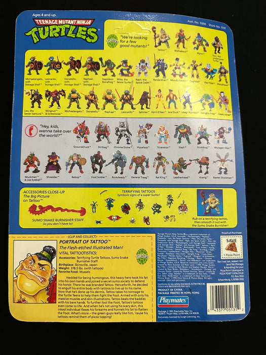 Teenage Mutant Ninja Turtles Tattoo Playmates 1991 Unpunched