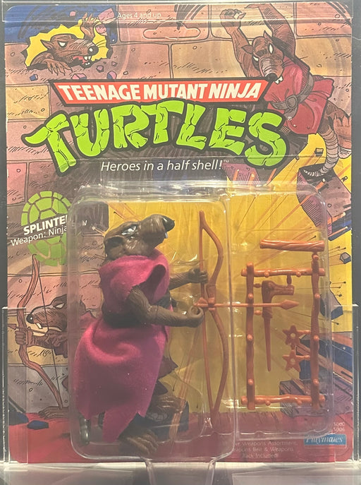 Teenage Mutant Ninja Turtles Splinter AFA 80 Playmates 1988 (10 Back) Unpunched