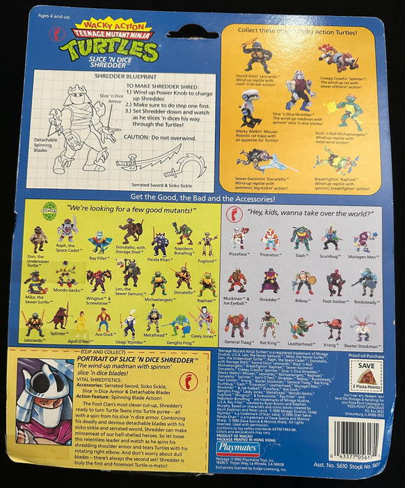 Teenage Mutant Ninja Turtles Slice n Dice Shredder Playmates 1991