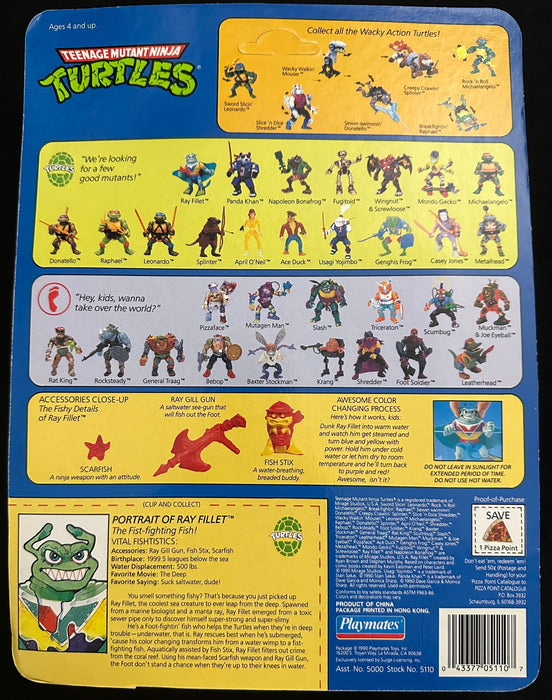 Teenage Mutant Ninja Turtles Ray Fillet Playmates 1991 Unpunched