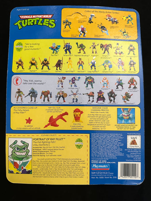 Teenage Mutant Ninja Turtles Ray Fillet Playmates 1991 Unpunched