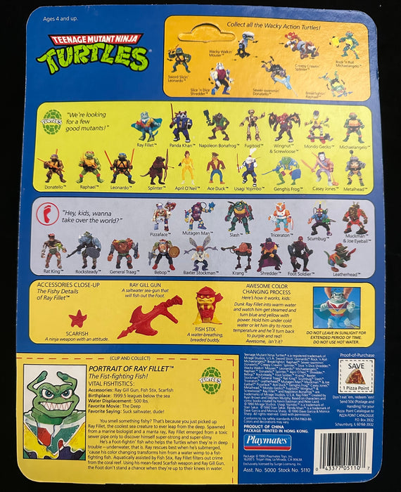 Teenage Mutant Ninja Turtles Ray Fillet Playmates 1991 Unpunched
