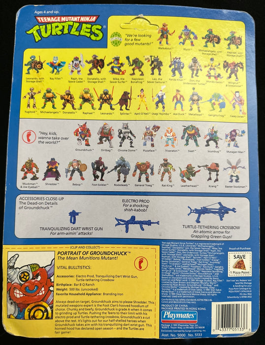 Teenage Mutant Ninja Turtles Groundchuck Playmates 1991 Unpunched