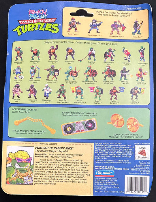 Teenage Mutant Ninja Turtles Rappin' Mike Playmates 1991