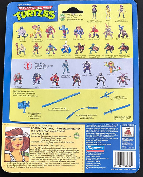 Teenage Mutant Ninja Turtles April O'Neil Ninja Newscaster Playmates 1992