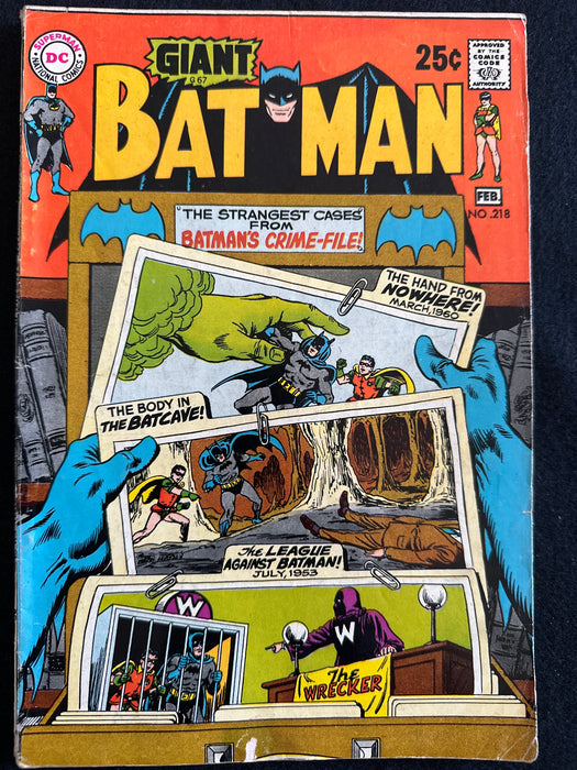 Batman #218 GD/VG (3.0) Giant 68 Page