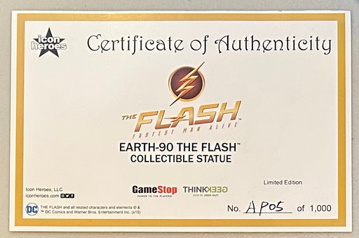 The Flash Earth-90 Collectible Statue Game Stop Exclusive ARTIST PROOF RARE