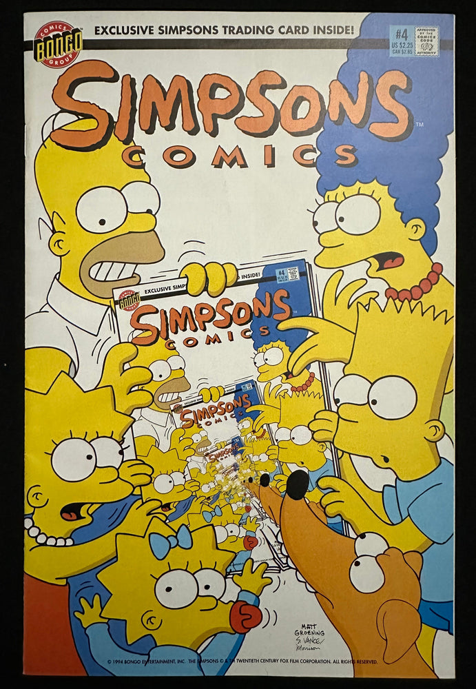 Simpsons Comics #  4  VF/NM (9.0) With Attached Willy Dipkin Card