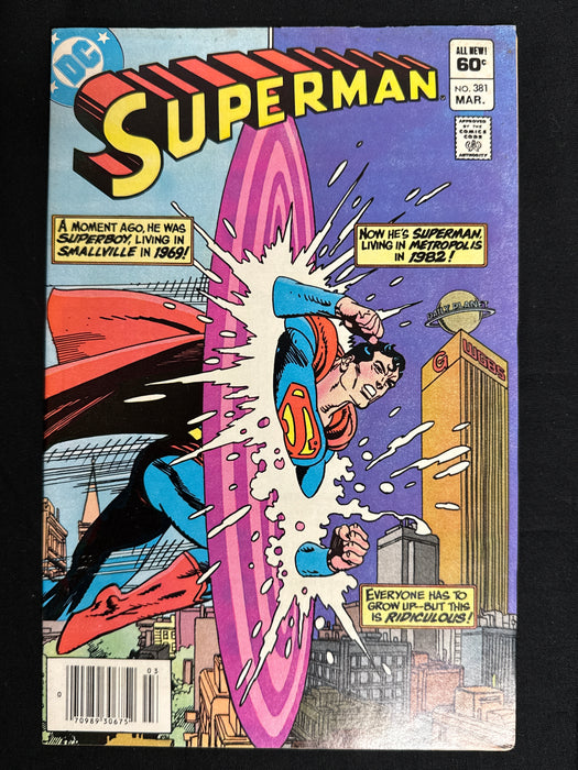 Superman #381  Newsstand Vol. 45 FN- (5.5)