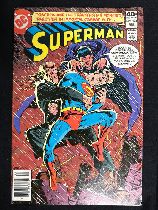 Superman #344  Newsstand Vol. 42 VF- (7.5)
