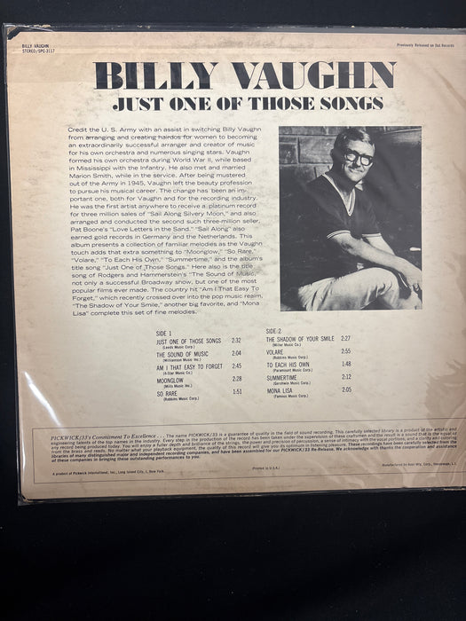 Billy Vaughn And His Orchestra Just One Of Those Songs