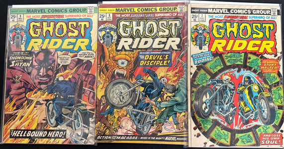 Ghost Rider #  7, 8, 9  VG- (3.5) Missing Marvel Value Stamps