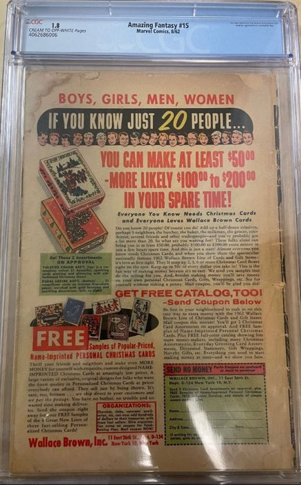 Amazing Fantasy # 15  CGC 1.8