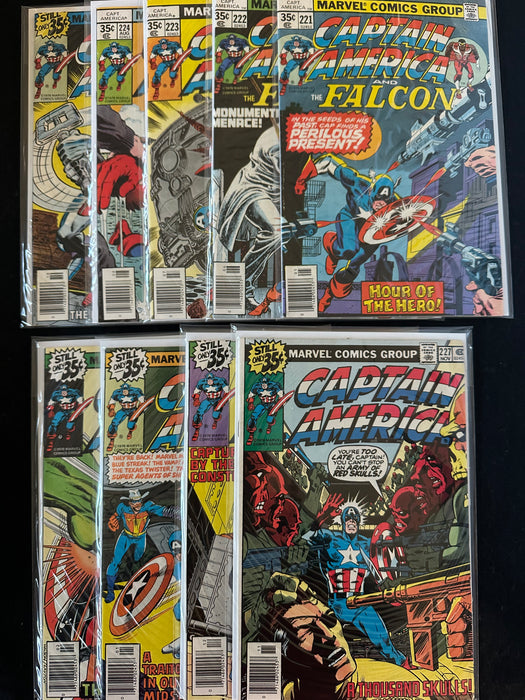 Captain America #221-230 (9 Issues) Battles Hulk, Red Skull