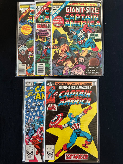 Giant-Size & Annual Captain America #1 ,3-6 (5 Issues) Kirby
