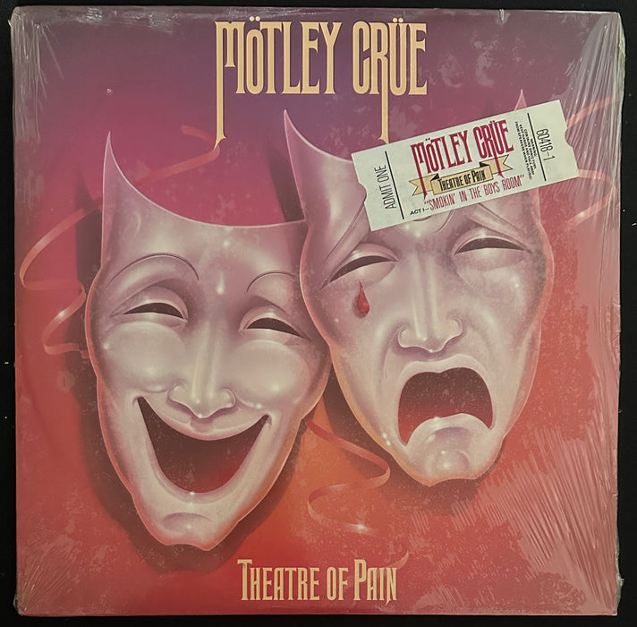 Mötley Crüe Theatre of Pain (1985) - 1st Pressing "Admit One" Hype Sticker SEALED