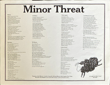Minor Threat Out of Step (Insert Included)