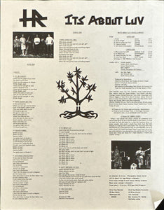 H R It's About Luv (First Pressing, Lyrics Included)