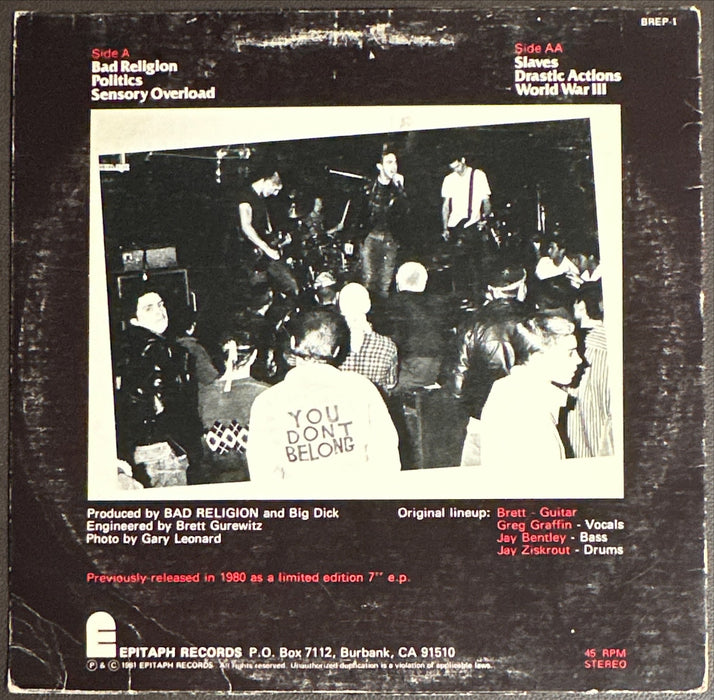 Bad Religion The Original Bad Religion (Reissue, First 12" Pressing)