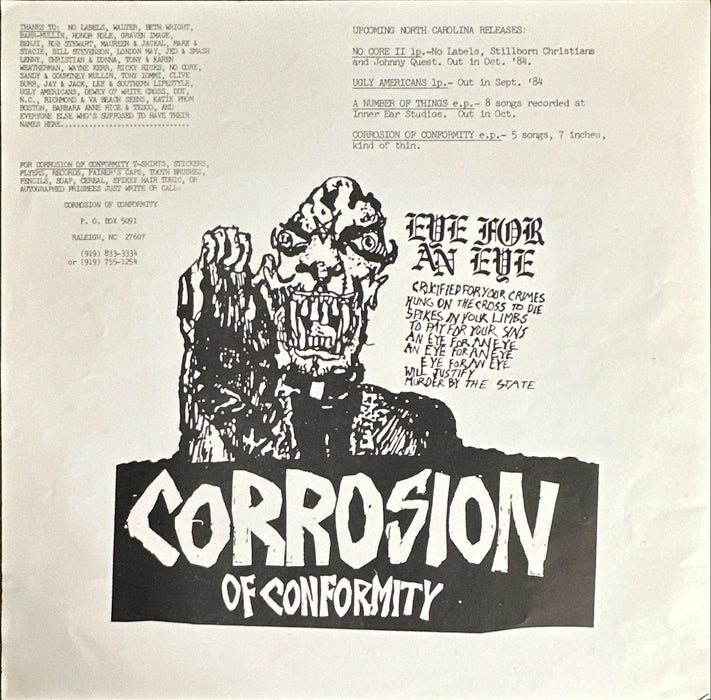 Corrosion of Conformity Eye For An Eye (Second Pressing, 1,500 Copies Made, Insert included))
