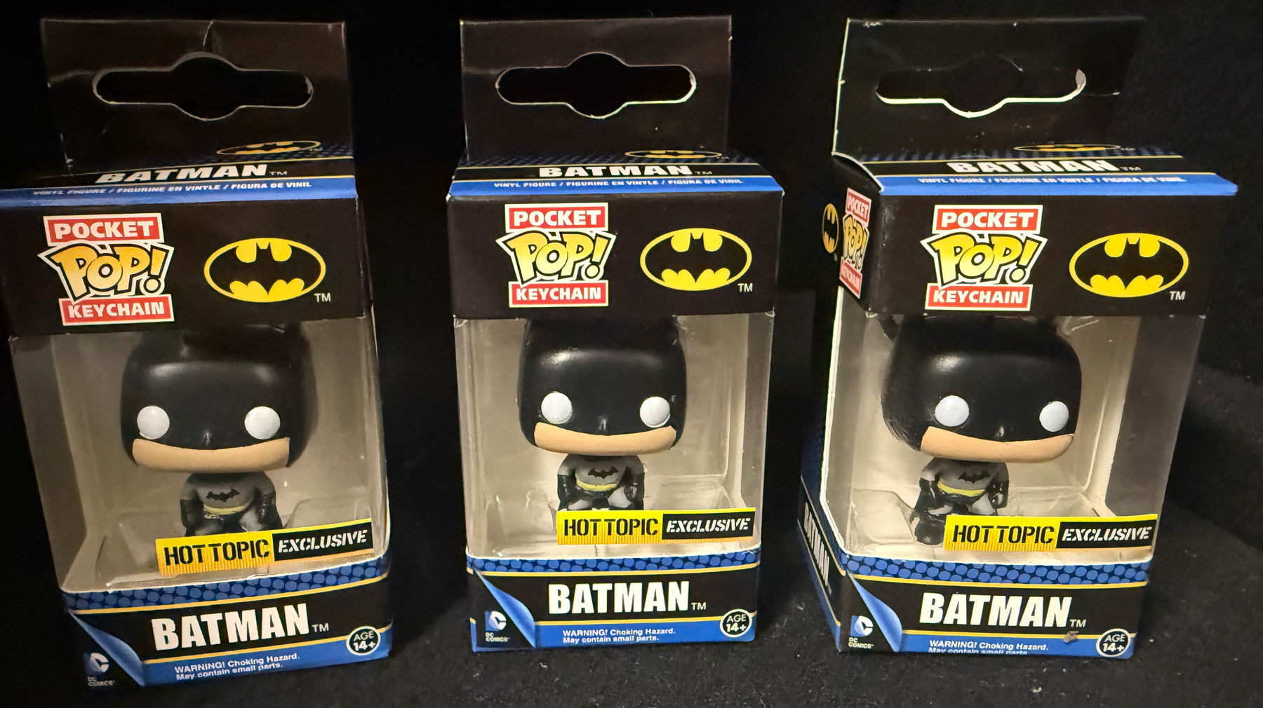 Funko Pop! Batman Pocket Key Chain - Hot Topic Exclusive 3x