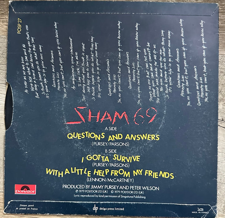 Sham 69 Questions and Answers (7")