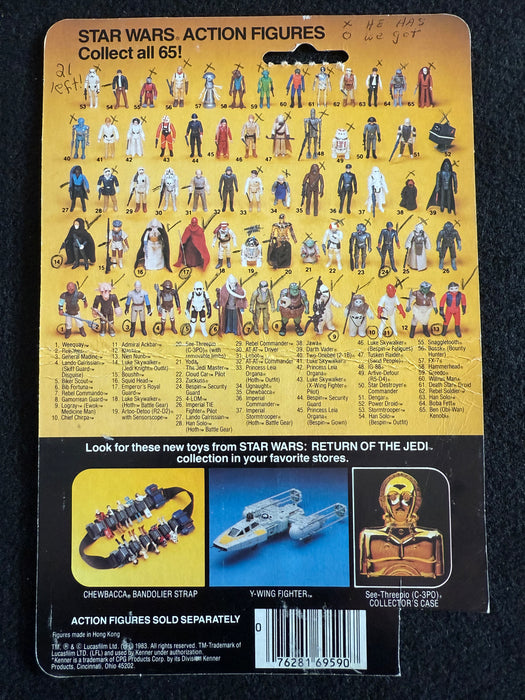 Kenner Star Wars ROTJ Chief Chirpa 65 Back Card Only