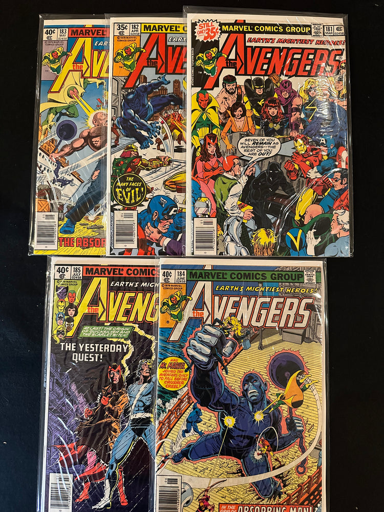 Avengers #181-185 (5 Issues) New Line Up, Ms Marvel Joins, Byrne Art