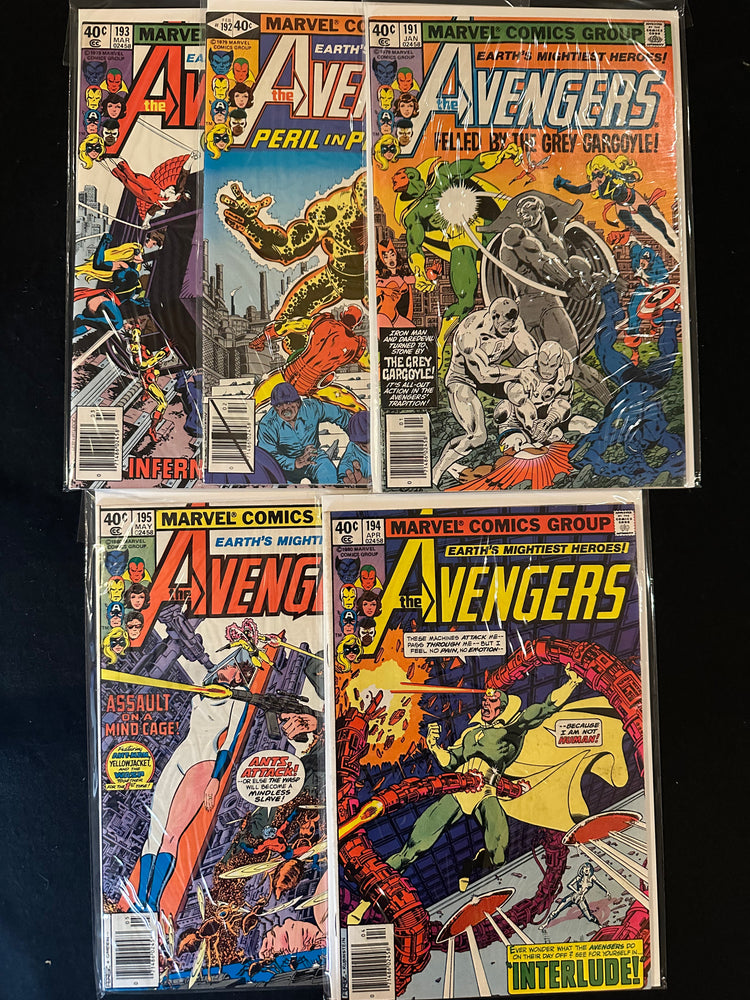 Avengers #191-195 (5 Issues) Taskmaster Cameo