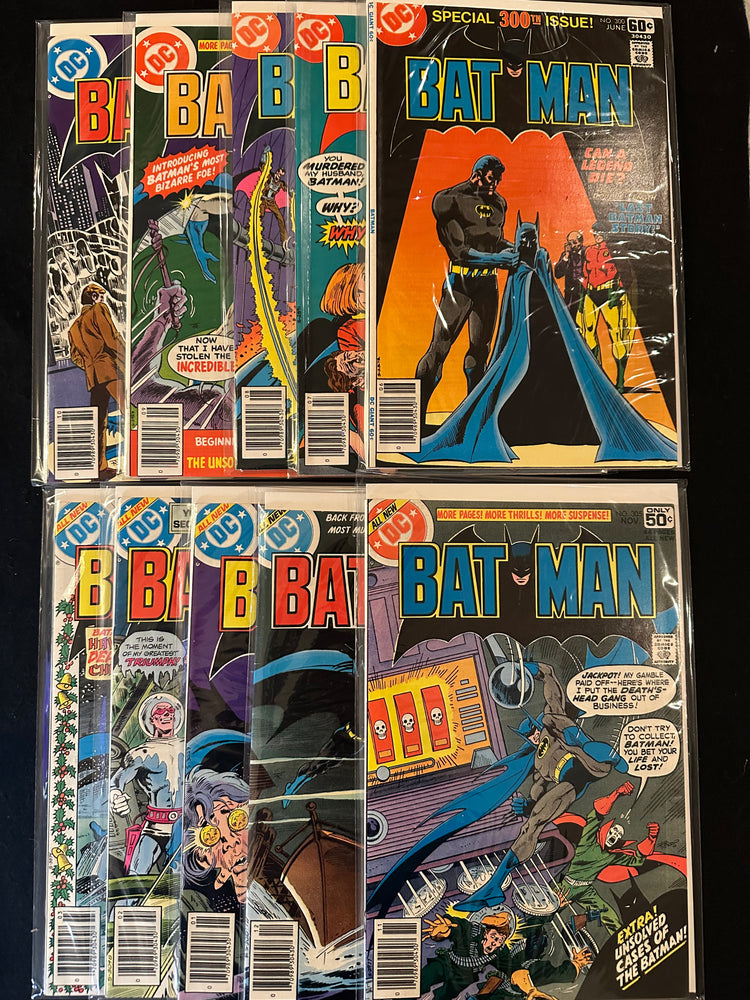 Batman #300-309 (10 Issues) 1st Lucius Fox, Black Spider
