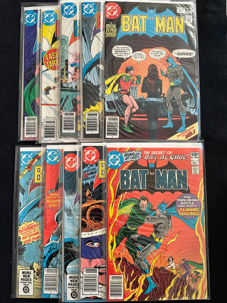 Batman #330-337,339,340 (10 Issues) Solo Catwoman,  1st Executioner