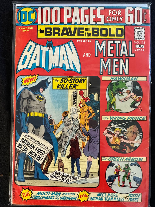 Brave and the Bold #113,114,115,117 100 Pages (4 Issues) Batman Spectre Grundy