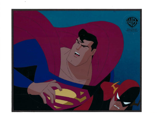 Superman Animated Series Episode “Speed Demon” Original Production Cel (1997)  Superman / Flash