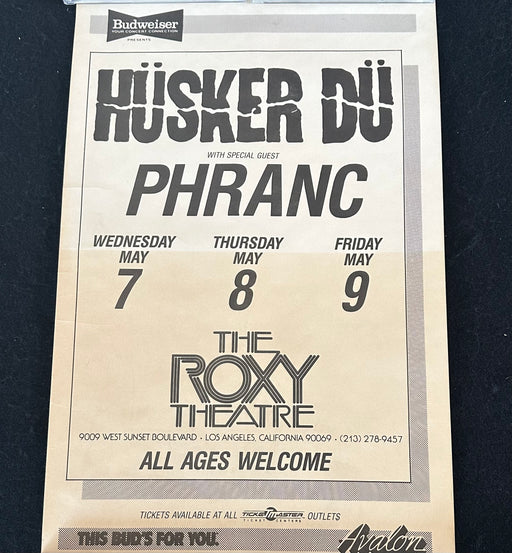 Hüsker Dü at the Roxy Theatre - May 7-9, 1986