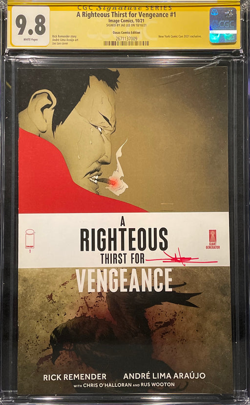 A Righteous Thirst for Vengeance #  1  CGC 9.8 Signature