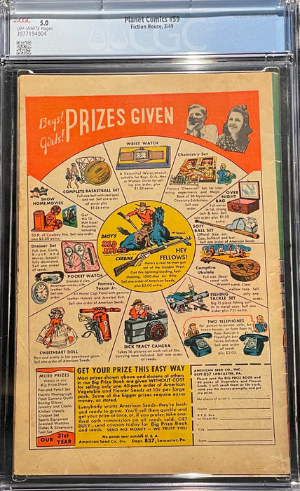 Planet Comics # 59  CGC 5.0