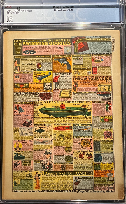 Wings Comics #  2  CGC 4.5
