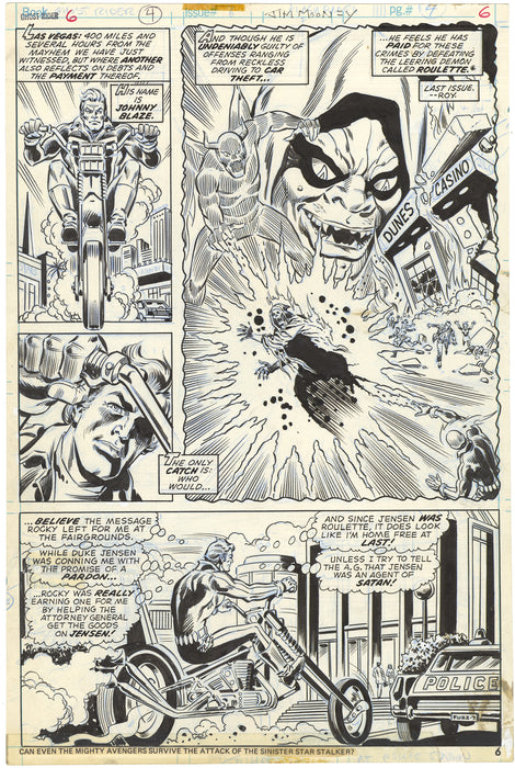 Jim Mooney Ghost Rider #6 Story Page 6 Original Art (Marvel, 1973)