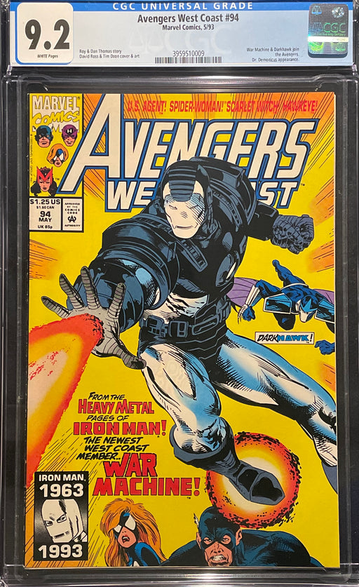 Avengers West Coast # 94 CGC 9.2