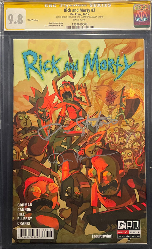Rick and Morty #  3 Third Printing Variant CGC 9.8 Signature