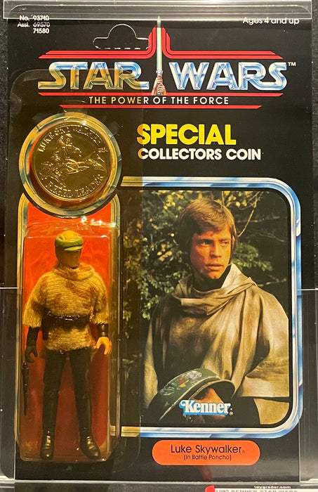 Kenner Star Wars POTF Luke Skywalker (Poncho) Unpunched AFA 80-Y