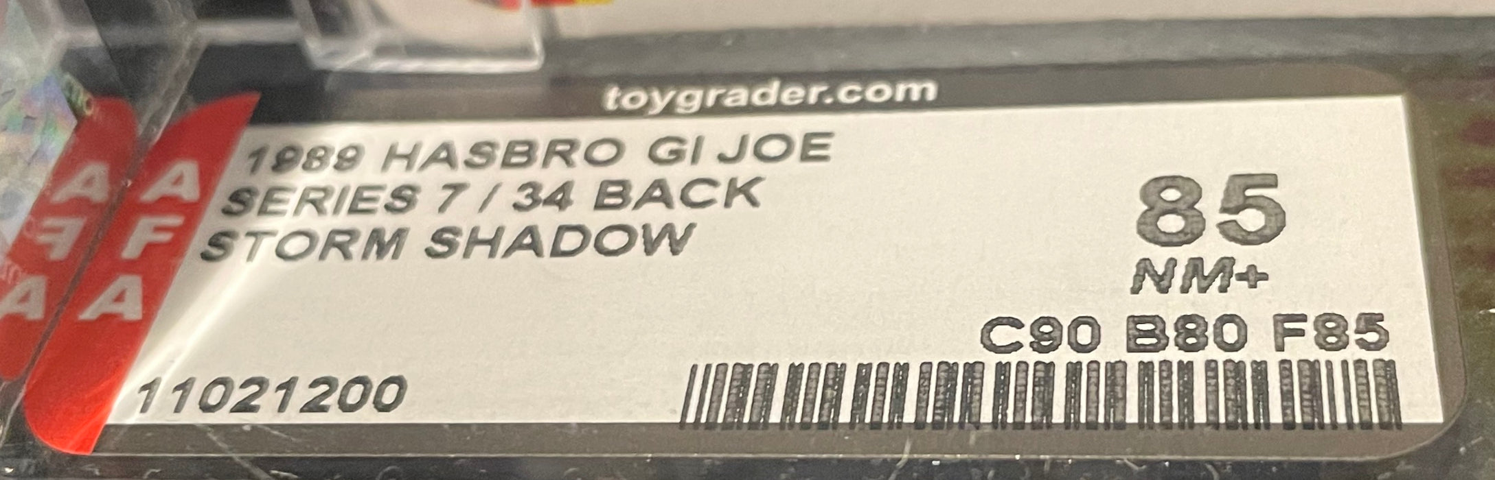Hasbro G.I. Joe Storm Shadow Series 7 / 34 Back AFA 85
