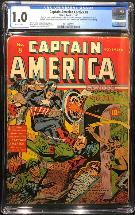 Captain America Comics #  8 CGC 1.0