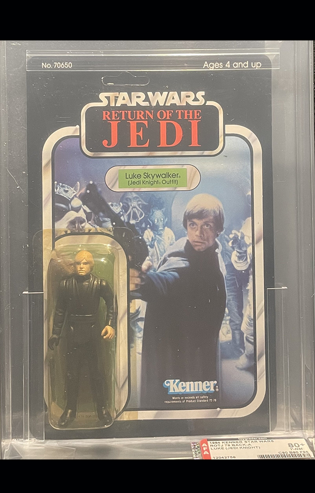 Kenner Star Wars Luke Skywalker (Jedi) 77 Back AFA 80-Y